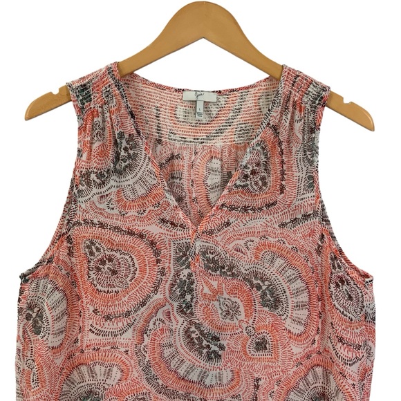 JOIE Silk Tank Top Flowy V-Neck Paisley Print D8 - Picture 2 of 8